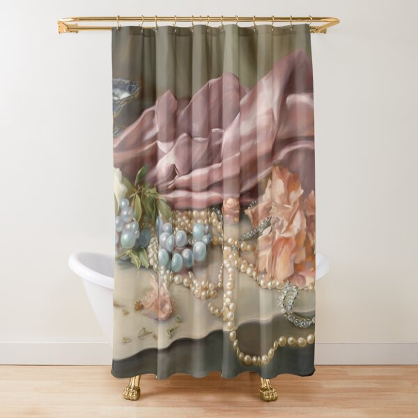 Coquette Boho Shower Curtain, Coquette Aesthetic Cottagecore