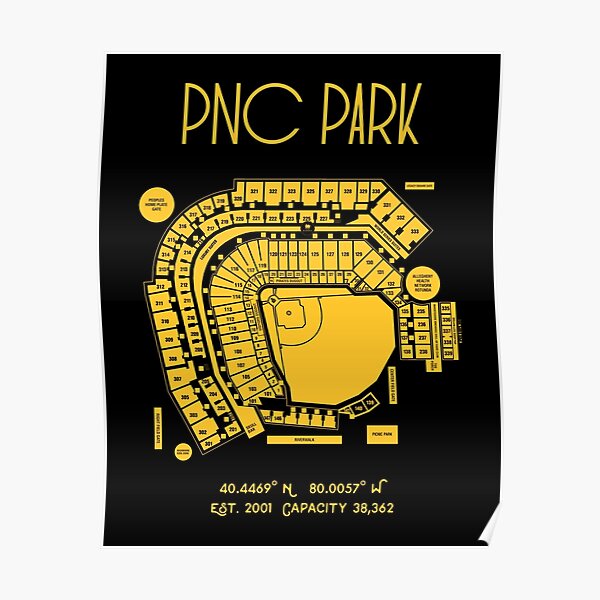 Pittsburgh Pirates PNC Park, MLB Stadium Map, Ballpark Map, Baseball  Stadium Map, Gift for Him, Stadium Seating Chart, Man Cave