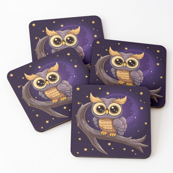 Item preview, Midnight Wisdom: Baby Owl's Starlit Soiree designed and sold by PaintbrushPlace.