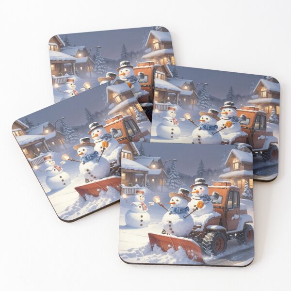 Item preview, Cute Snowmen Snowplowing AI Art designed and sold by Willyboy16.