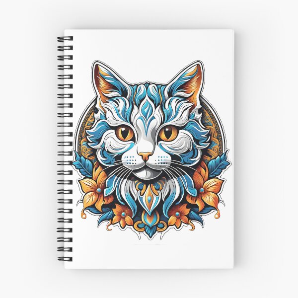 Item preview, Blue Cat in Flowers by Urban Nova Design designed and sold by UrbanNova.