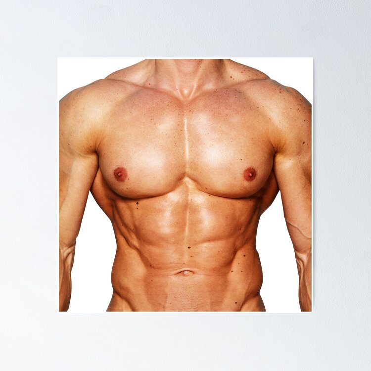 Fake Abs (Six Pack ). Muscular Body. Gráfico por TribaliumArt