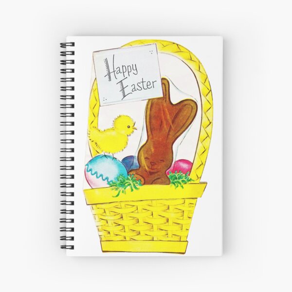 Item preview, "Vintage Happy Easter" - Reimagined, Retro, Easter, Holiday, Card, Bunnies, Bunny, Rabbit, Bun Bun, Egg, Eggs, Colored, Dyed, House, Home, Pastel, Chocolate, Green, Grass, Basket, Dyed,   designed and sold by CanisPicta.