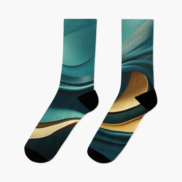 Item preview, Teal & Gold Tapestry: Fluid Waves Meet Radiant Circles designed and sold by PaintbrushPlace.