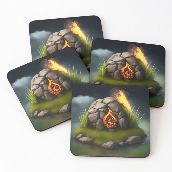 Item preview, Rock, grass, water and fire logo designed and sold by AiStoryTeller.