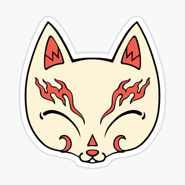 Kitsune Mecha Japanese Kami Inari Fox Kitsune Mask' Sticker