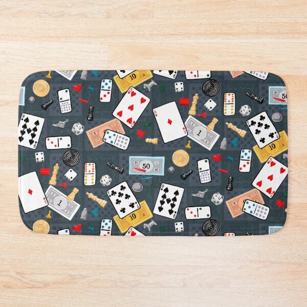 Item preview, Family Game Night pattern - Navy designed and sold by Quick Brown Fox Canada.