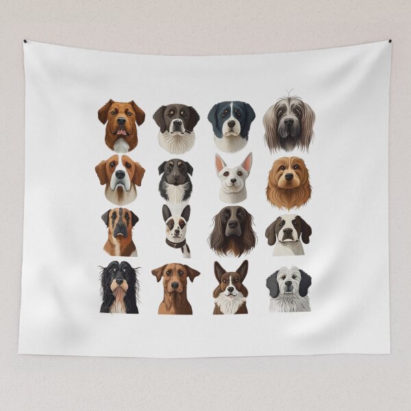 Item preview, Headshots of a collection of dogs designed and sold by naturemenagerie.