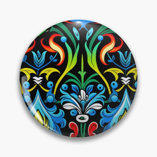 Item preview, Colorful fantasy pattern orange blue beige red green turquoise yellow white ornaments designed and sold by G-M-Designs.