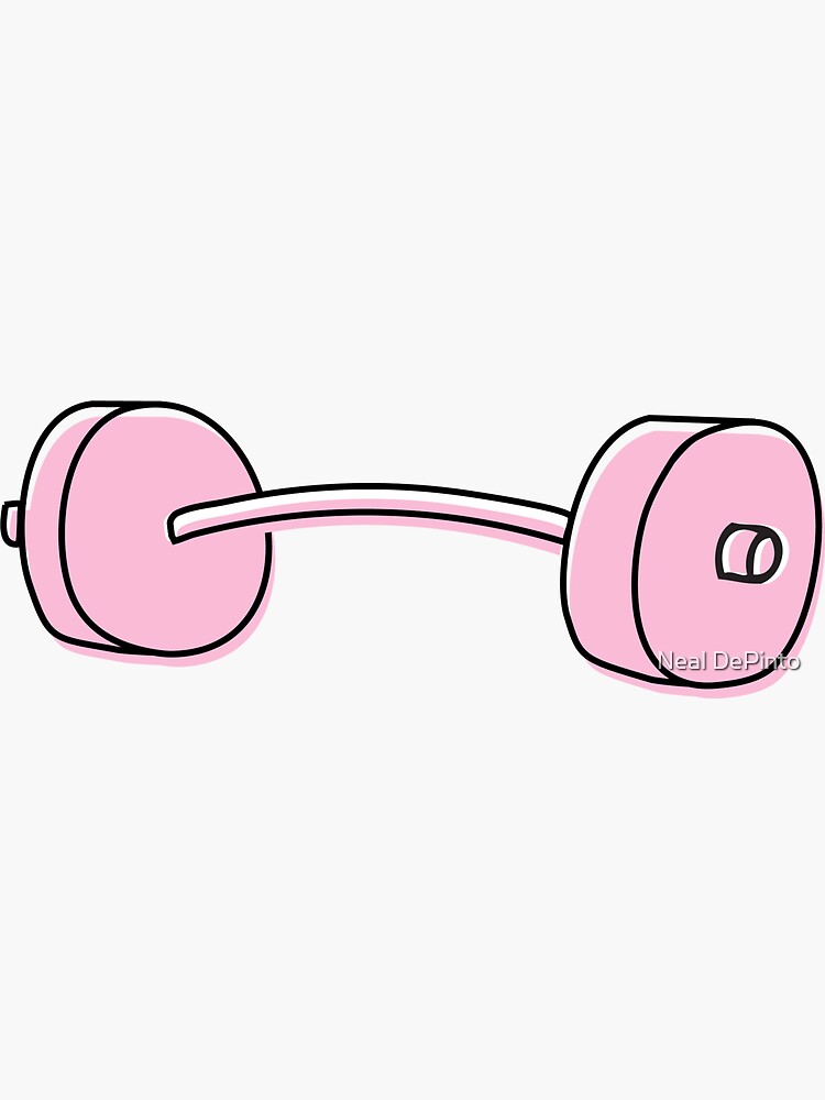 Barbell Pink Fitness Stickers for Sale