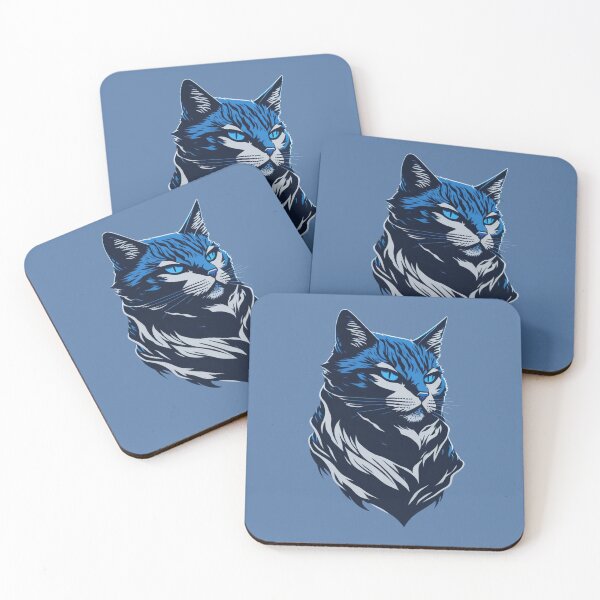 Artikelvorschau, Vektor-Stil-Katze in Blau entworfen und verkauft von NordicBadger.