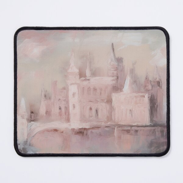 Item preview, Coquette aesthetic vintage painting of pink castle designed and sold by Coquette Art.