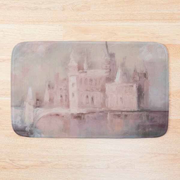 Item preview, Coquette aesthetic vintage painting of pink castle designed and sold by Coquette Art.