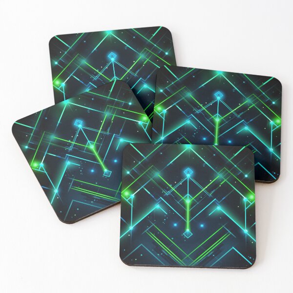Item preview, Neon Rhythms: Electric Blue Meets Futuristic Green designed and sold by PaintbrushPlace.