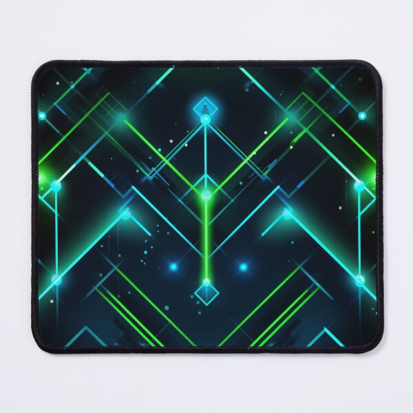 Item preview, Neon Rhythms: Electric Blue Meets Futuristic Green designed and sold by PaintbrushPlace.