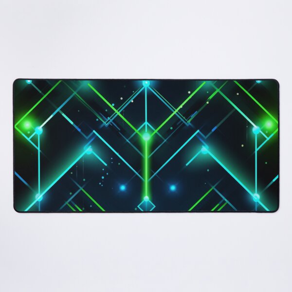 Item preview, Neon Rhythms: Electric Blue Meets Futuristic Green designed and sold by PaintbrushPlace.