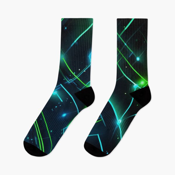 Item preview, Neon Rhythms: Electric Blue Meets Futuristic Green designed and sold by PaintbrushPlace.
