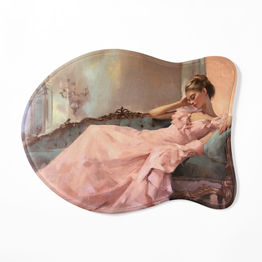 Coquette aesthetic vintage painting of a languid woman | Poster
