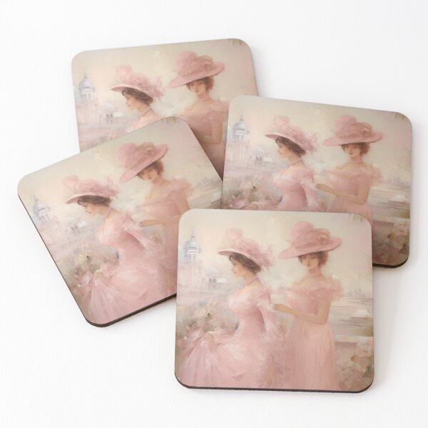 Item preview, Coquette aesthetic vintage painting of a two women designed and sold by Coquette Art.
