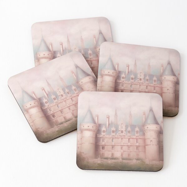 Item preview, Coquette aesthetic vintage painting of pink castle designed and sold by Coquette Art.