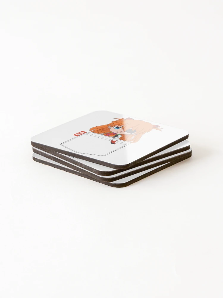 Thumbnail 4 of 5, Coasters (Set of 4), Asuka Pocket Chibi designed and sold by RoderickDoyle.