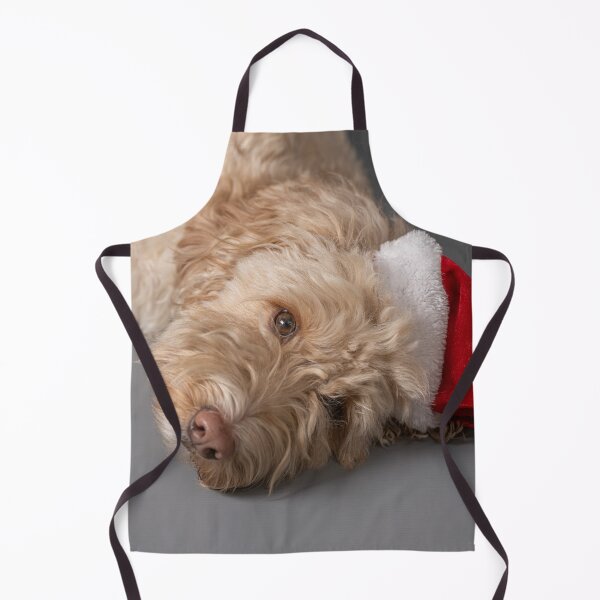 Item preview, Cockapoo dog wearing a Christmas Santa hat designed and sold by bailey-cooper.