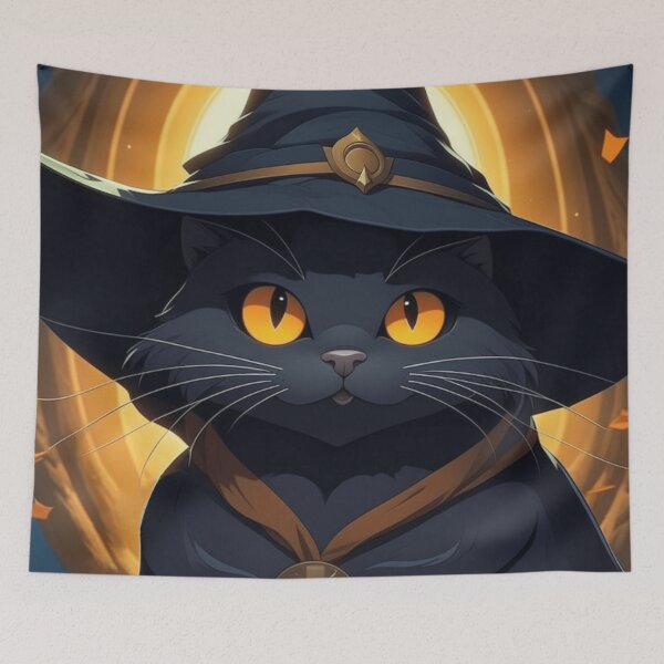 Item preview, Black Cat in a Witch Hat designed and sold by EVA4designs.