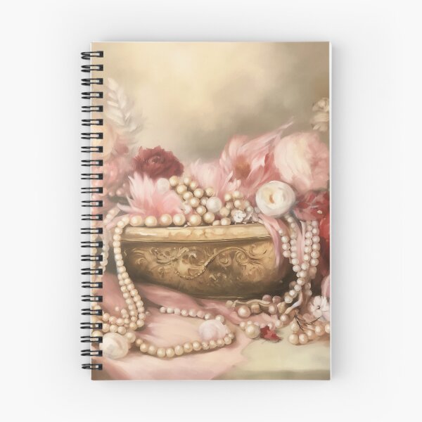 Item preview, Coquette aesthetic vintage painting of a nature morte with jewellery designed and sold by Coquette Art.