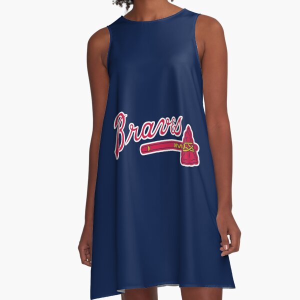 Atlanta Braves Cap Sleeve Jersey Dress #34