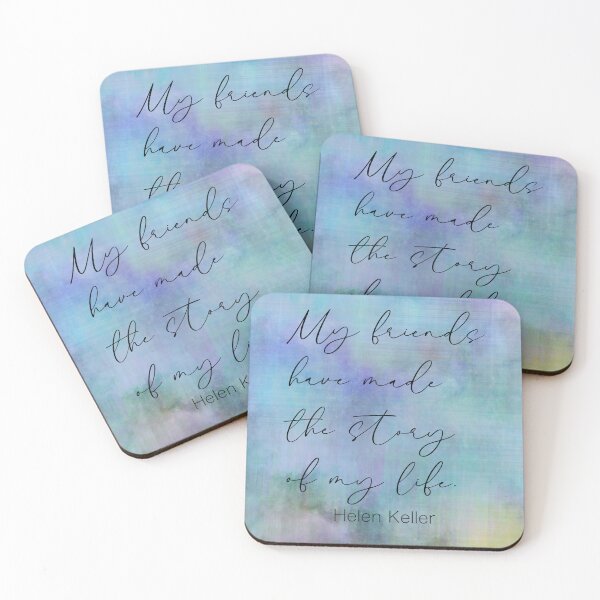 Item preview, Friendship Quote Helen Keller On Blue Watercolor  designed and sold by art64.