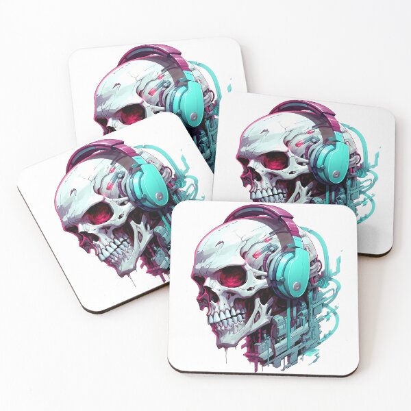 Item preview, Cyberpunk Skull in Neon Colors designed and sold by SchorlCraft.