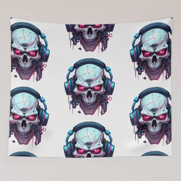Item preview, Cyberpunk Skull in Neon Colors designed and sold by SchorlCraft.