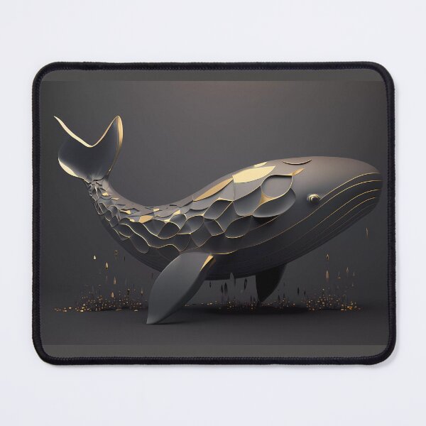 Item preview, "Modern Whale Illustration: Gray Tones and Luxe Gold" designed and sold by Art-Vortex-fr.