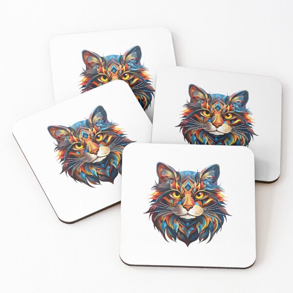 Item preview, Geometric Feline Elegance: Cat in Abstract Art designed and sold by hamishby.