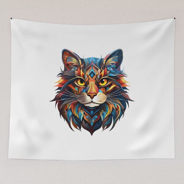 Item preview, Geometric Feline Elegance: Cat in Abstract Art designed and sold by hamishby.