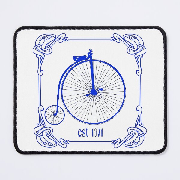 Item preview, Art Nouveau Penny Farthing Navy Blue designed and sold by kernowerno.
