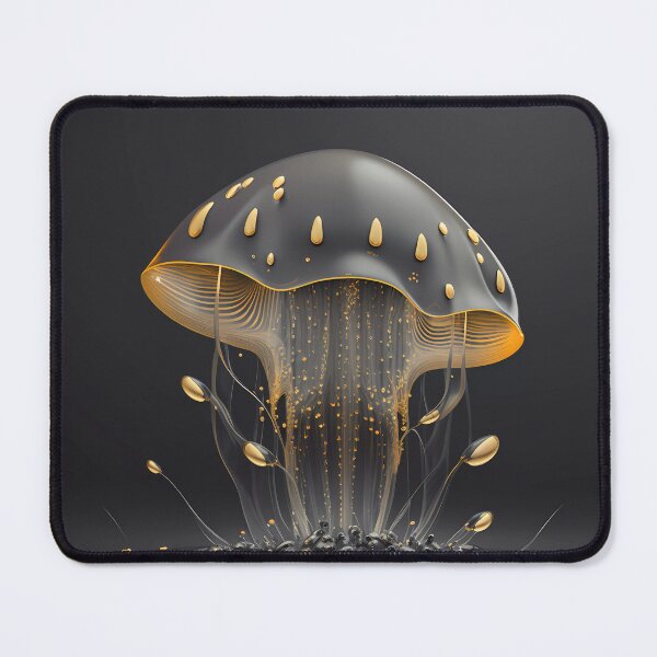 Item preview, "Sleek Minimalist Gray Jellyfish Touch of Gold" designed and sold by Art-Vortex-fr.