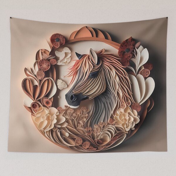 Item preview, Horse Quiling 3D Paper Art Paper Technique designed and sold by TaevasDesign.