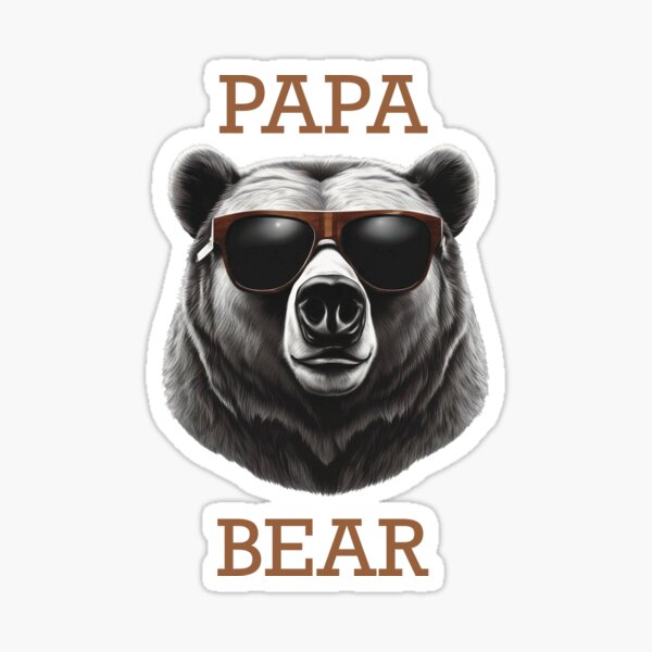 Papa Bear Papabear Bear Dad Fun White Fun Car Vinyl Decal Sticker