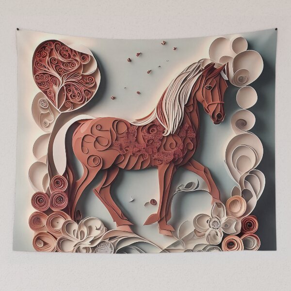 Item preview, Horse Quiling 3D Paper Art Paper Technique designed and sold by TaevasDesign.