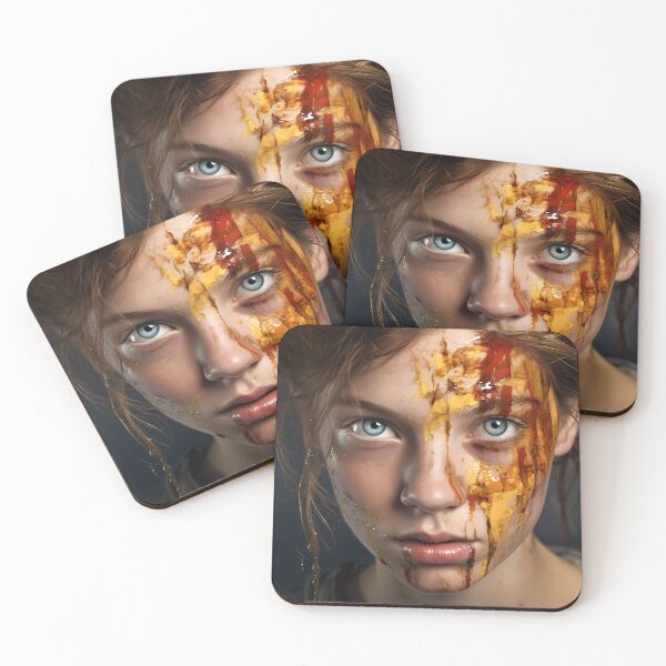 Item preview, AI Character Portrait - Bright eyes with colored paint designed and sold by Turnzart.