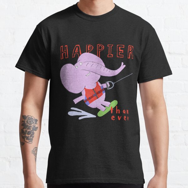 Happier Than Ever! Elephant Water Skiing Illustrated By Artist Carla Daly Classic T-Shirt
