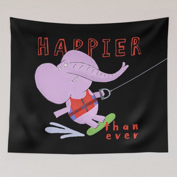 Item preview, Happier Than Ever! Elephant Water Skiing Illustrated By Artist Carla Daly designed and sold by Carla Daly.