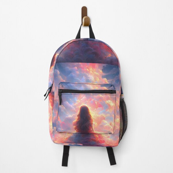 Item preview, Angel's Embrace: Serene Girl in the Sunset Sky with Stunning Colors designed and sold by AI-Hoarder.