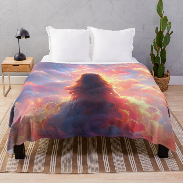 Item preview, Angel's Embrace: Serene Girl in the Sunset Sky with Stunning Colors designed and sold by AI-Hoarder.