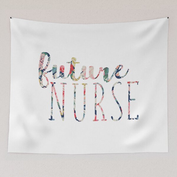 Item preview, Navy Floral Future Nurse designed and sold by annmariestowe.