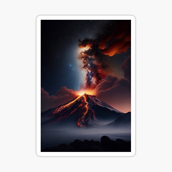 Item preview, VOLCANIC ERUPTION ON A STELLAR MILKY WAY NIGHT designed and sold by PROJEKTORNIA.