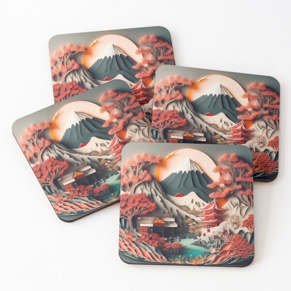 Item preview, Japanese landscape quiling 3D paper art paper technique designed and sold by TaevasDesign.