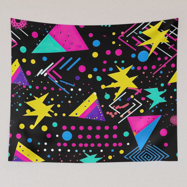 Item preview, Funky 80s and 90s Nostalgia Pop Pattern designed and sold by AeonAcademy.