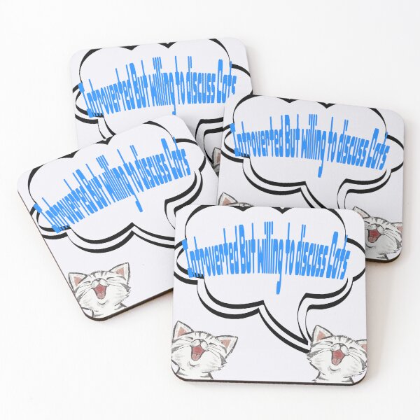 Item preview, Cat Chat Couture: Unveiling the 'Introverted But Willing to Discuss Cats' T-Shirt Design designed and sold by Puppy Paws.